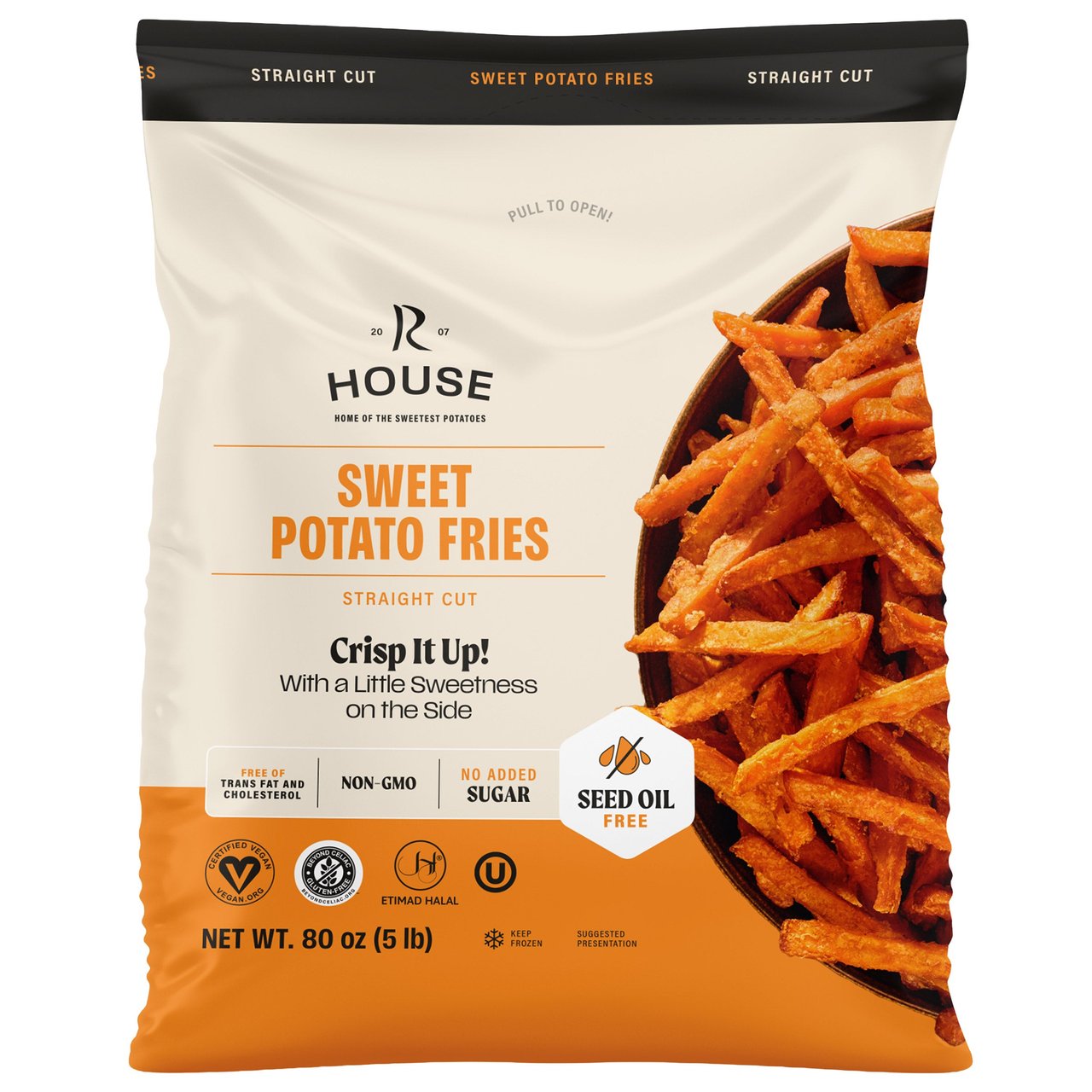 RUSSET HOUSE SWEET POTATO FRIES NO SEED OIL 5LBS - Image 1