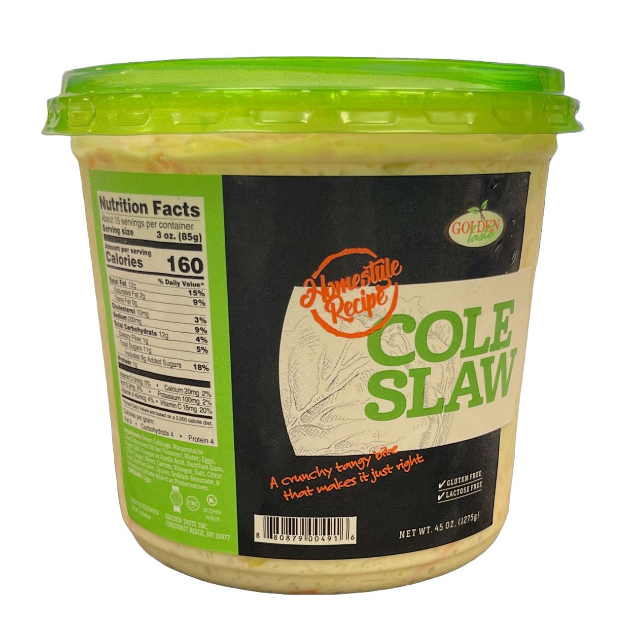 Golden Taste Inc. Homestyle Recipe Cole Slaw, 45 oz (2.81 lbs) - Image 1