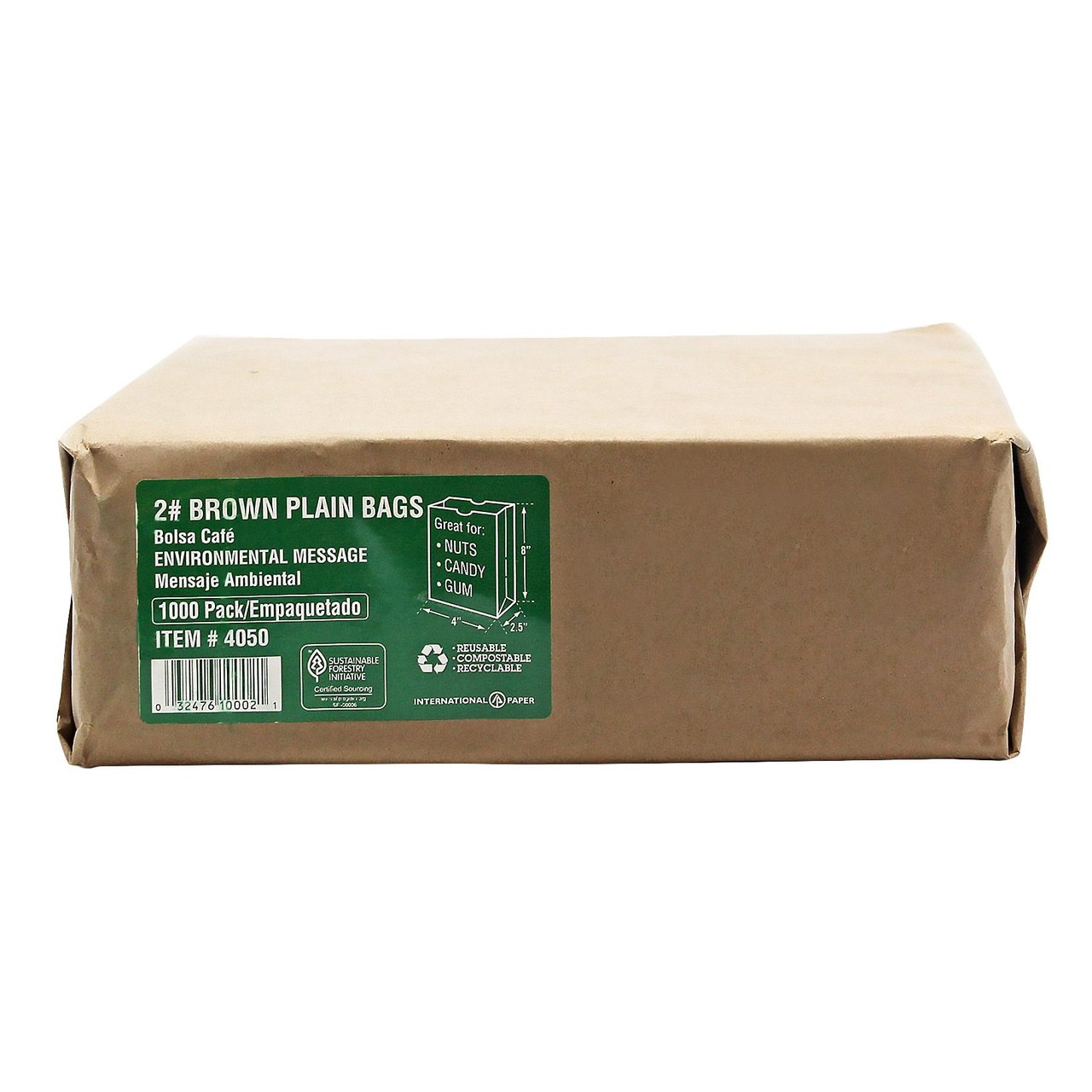 Willamette #2 Brown Kraft Grocery Bag, 1000 Count