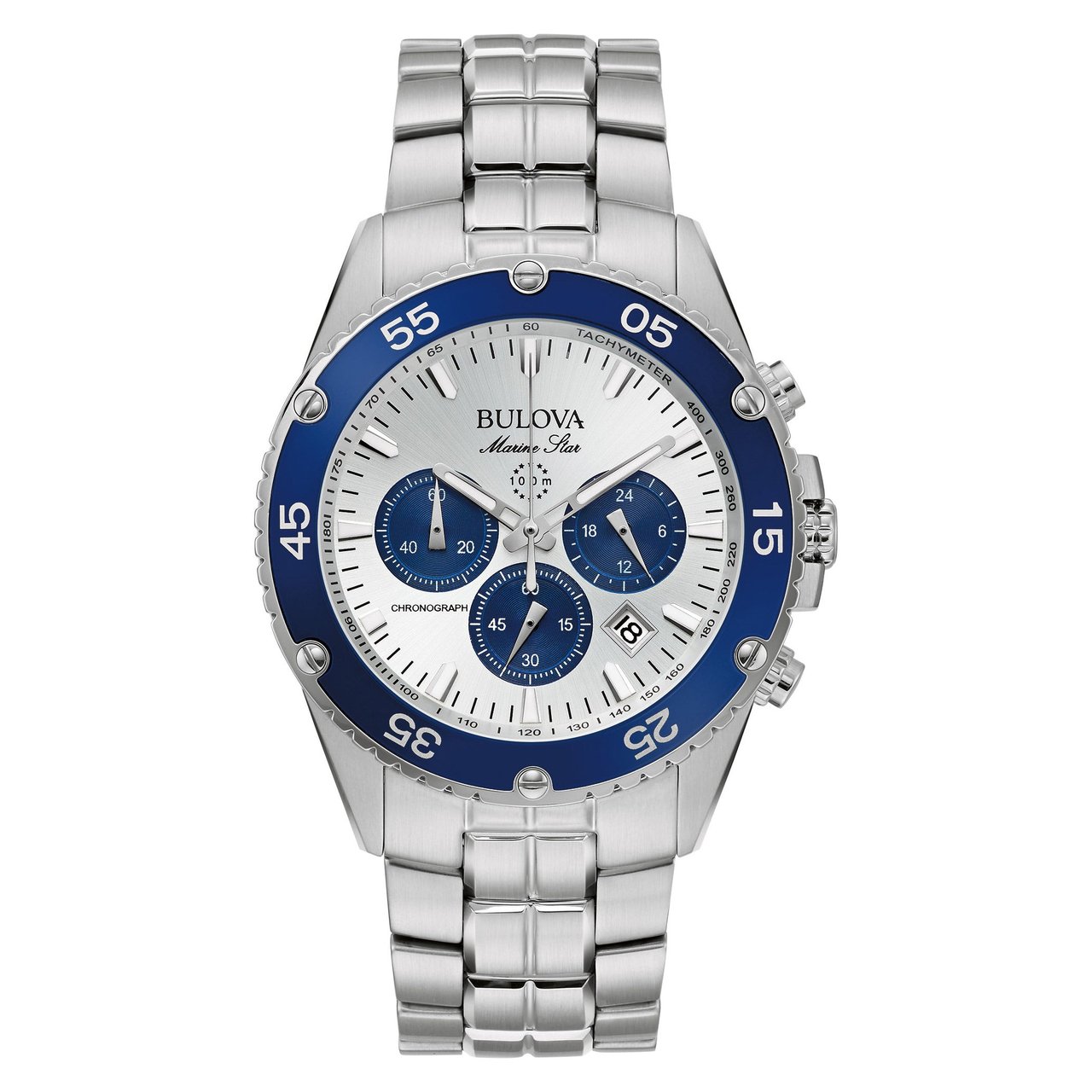 Bulova Marine Star Chronograph Stainless Steel Quartz Men's Watch, 41mm - Image 1