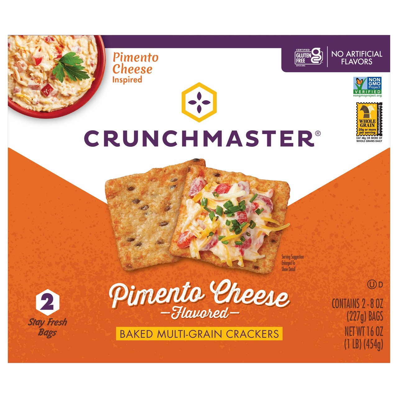 Crunchmaster Pimento Cheese Multi-Grain Crackers, 2-Pack 8 oz - Image 1