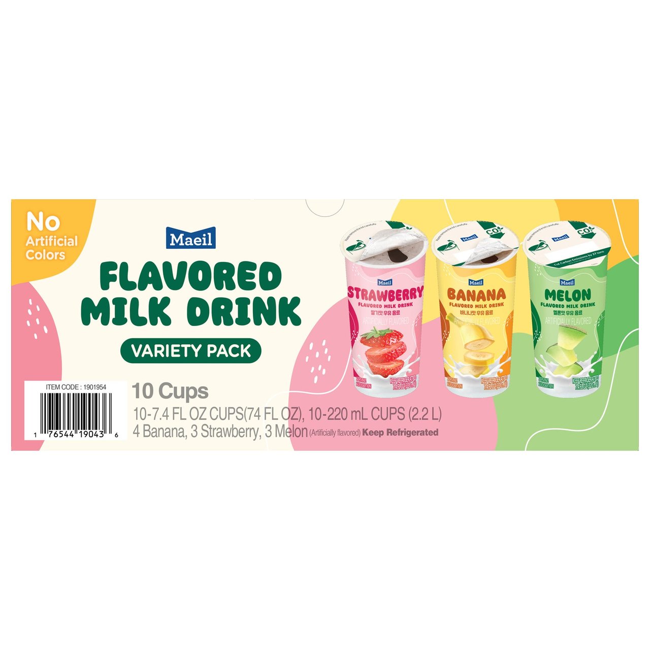 Maeil Flavored Milk Drink Variety Pack, 10 Count, 7.4 fl oz - Image 1