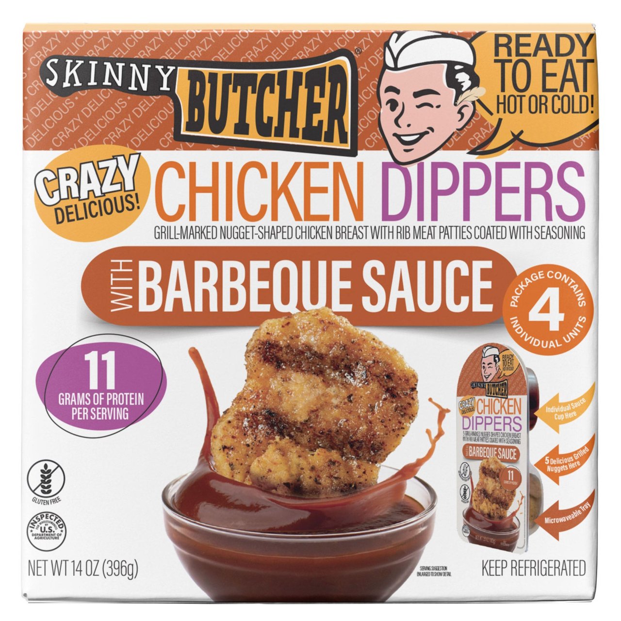 SKINNY BUTCHER CHICKEN DIPPERS WITH BBQ SAUCE 4/14 OZ - Image 1