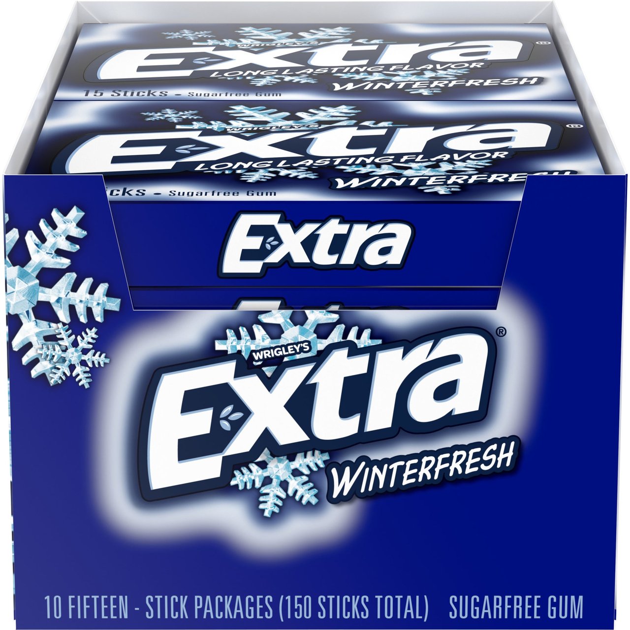 Extra Winterfresh Sugar Free Gum, Slim Pack, 15 Sticks, 10-Count - Image 1
