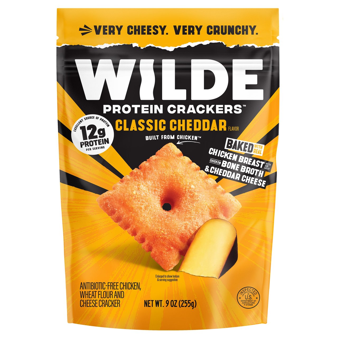 WILDE CHEDDAR PROTEIN CRACKERS 9 OUNCES - Image 1