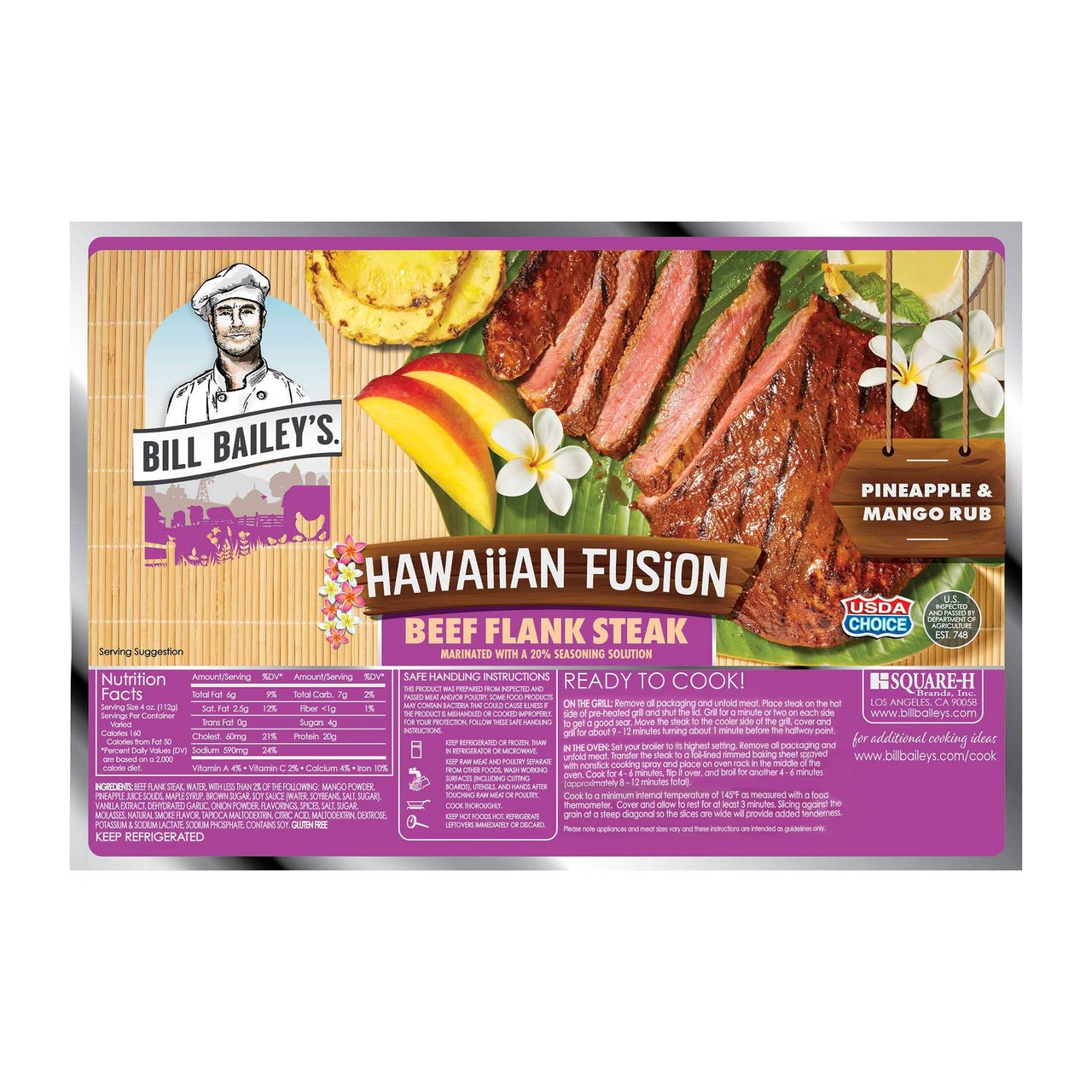 Bill Bailey's Hawaiian Fusion Flank Steak Per Lb - Image 1