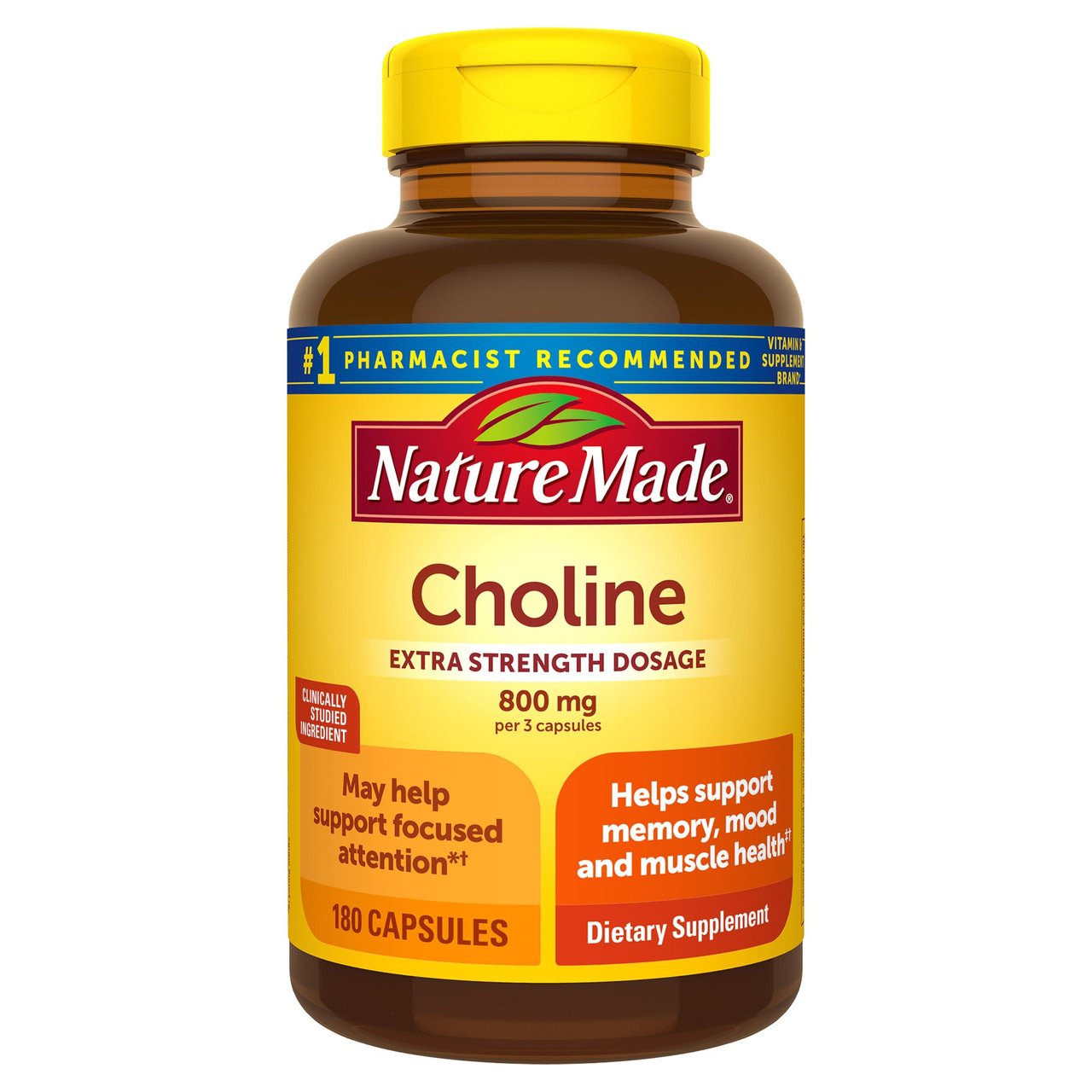 Nature Made Choline 800 mg 180 Count Capsules - Image 1