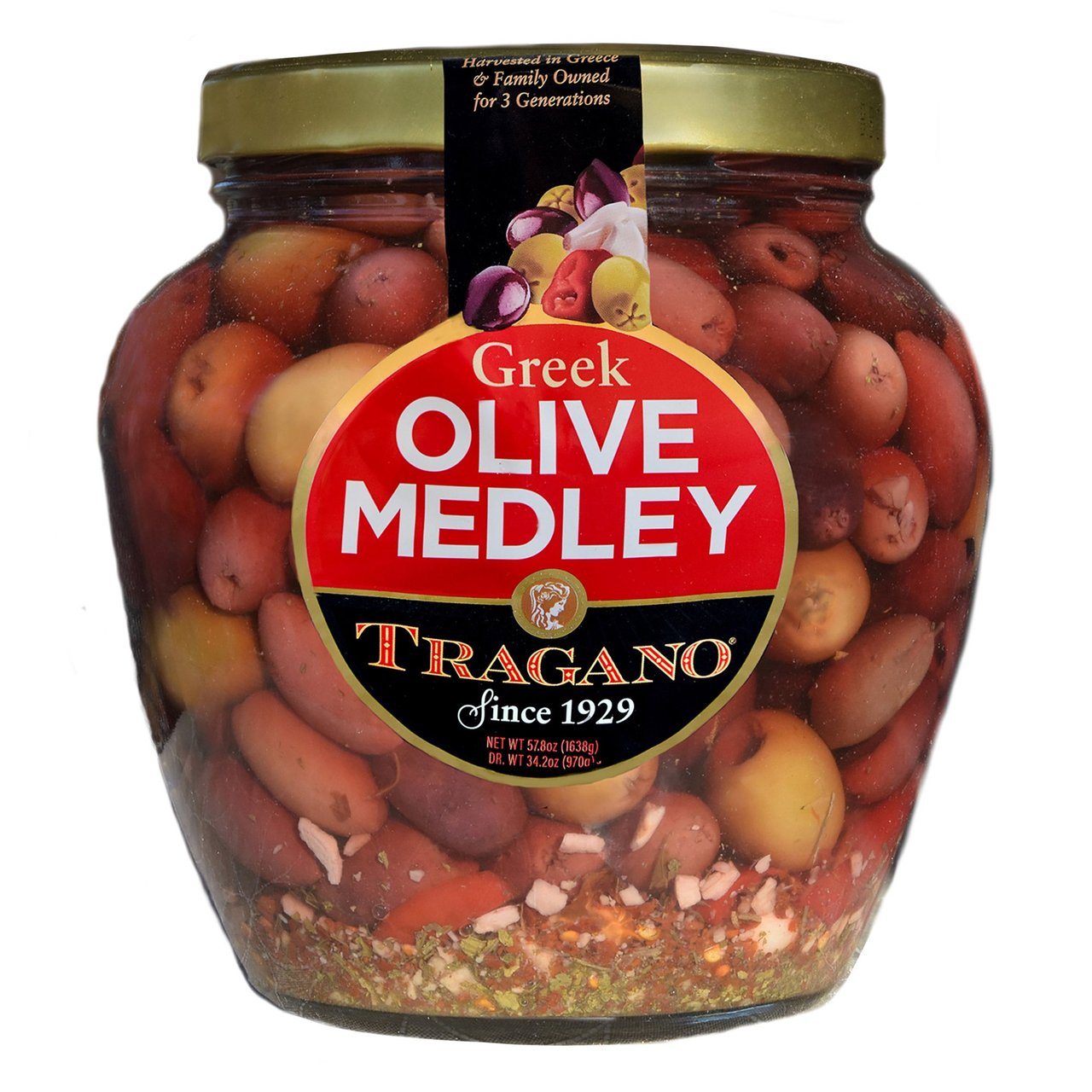 Tragano Greek Olive Medley 34.2 Ounces Drained Weight - Image 1
