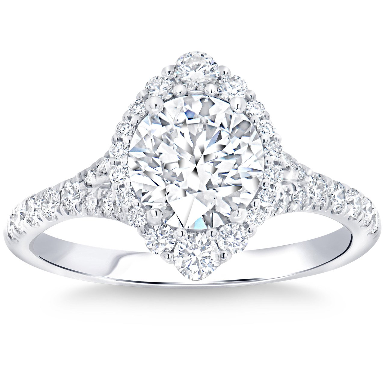 2.00 CTW Round Diamond Platinum Wedding Ring, 1.50 CT Center, VS1 Clarity, G Color - Image 1