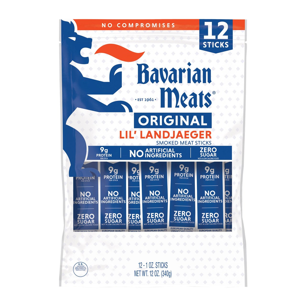 Bavarian Meats Lil' Landjaeger Sticks, 12 Count, 1 Ounce Each - Image 1