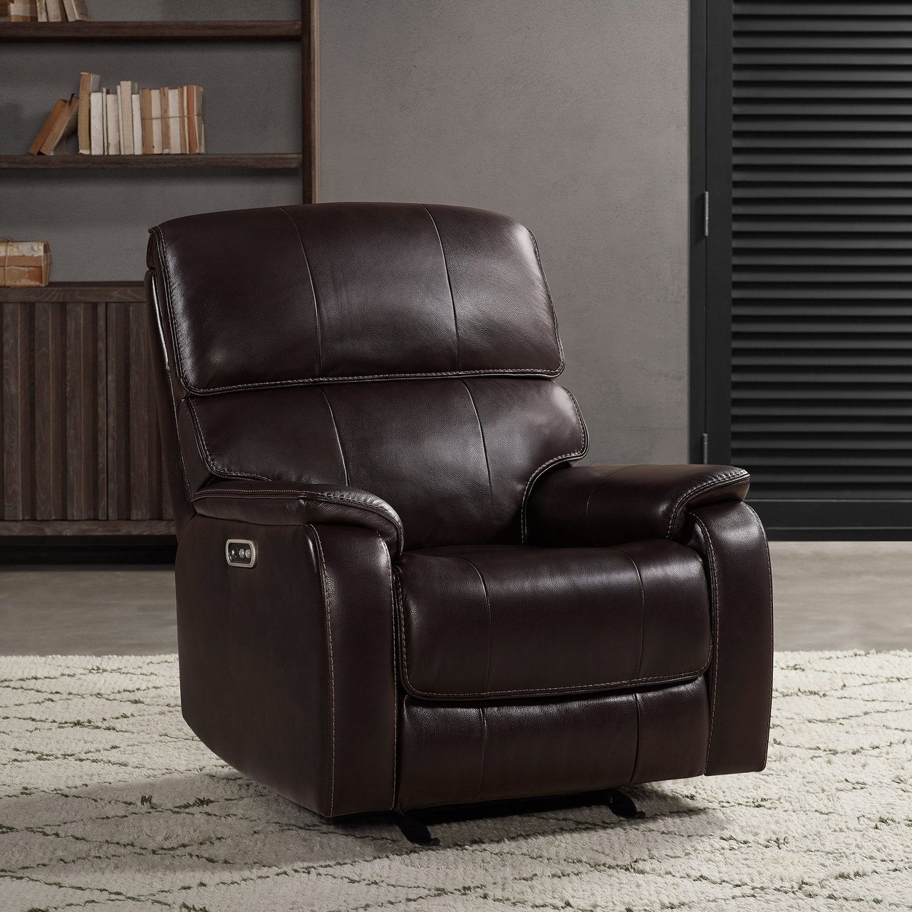 Barcalounger Leather Power Glider Recliner with Power Adjustable Headrest - Image 1