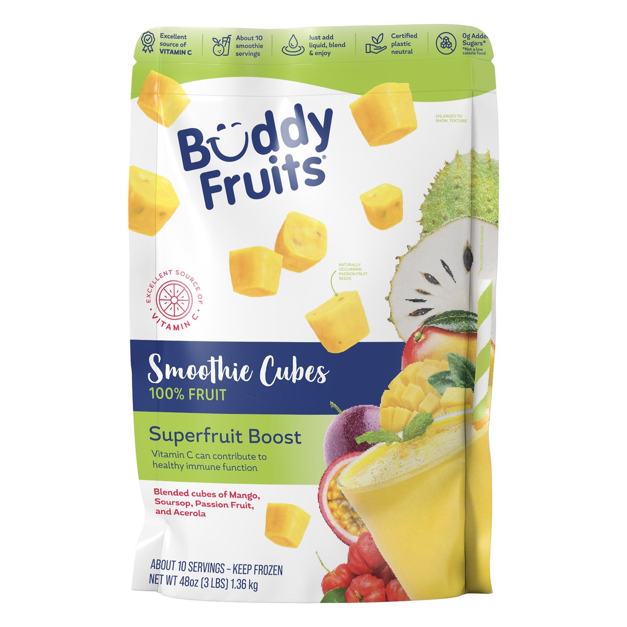 Buddy Fruits Exotico Smoothie Cubes, 48 oz (3 lbs) - Image 1