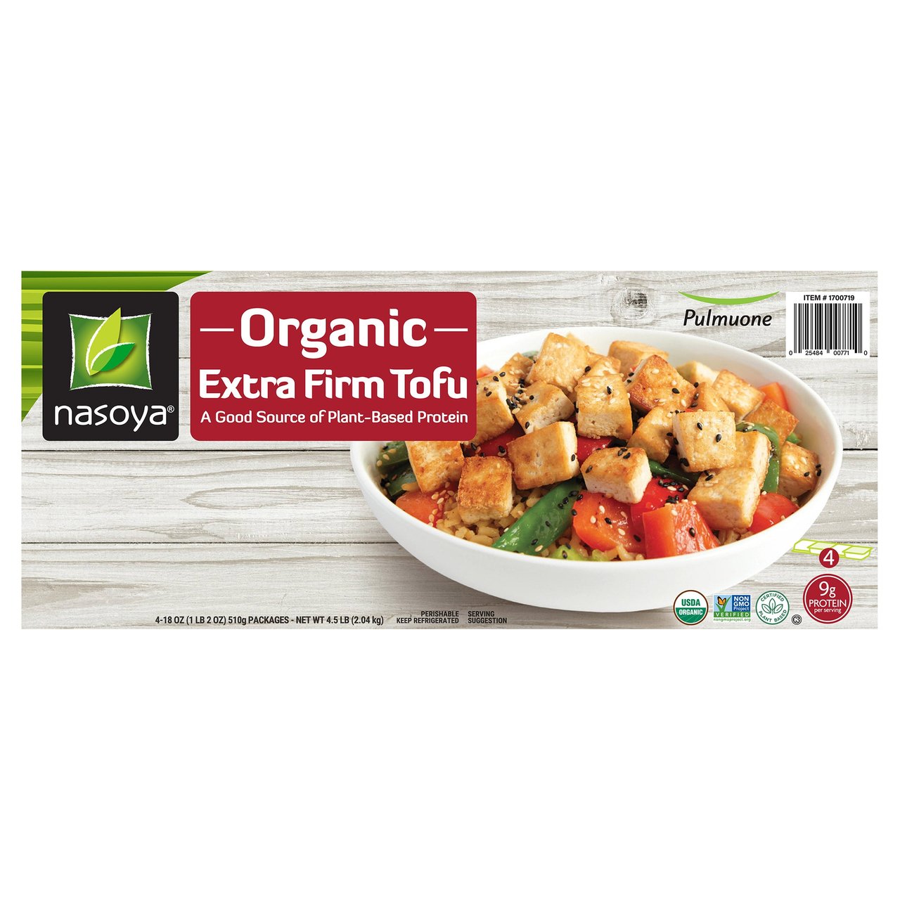 Nasoya Organic Extra Firm Tofu 4/18oz (4.5 lbs) - Image 1