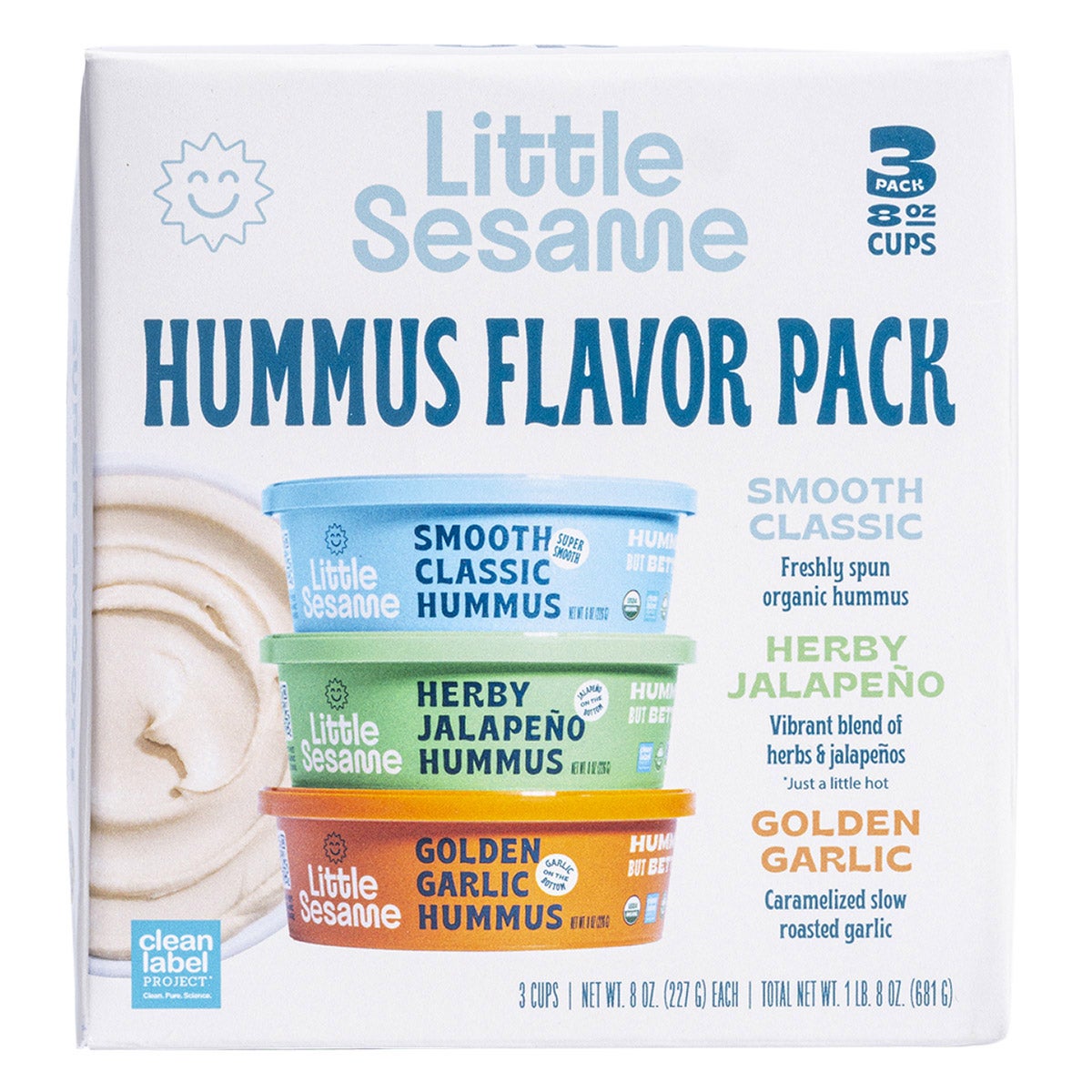 LITTLE SESAME HUMMUS VARIETY PACK 3/8OZ (1.5 LB) - Image 1
