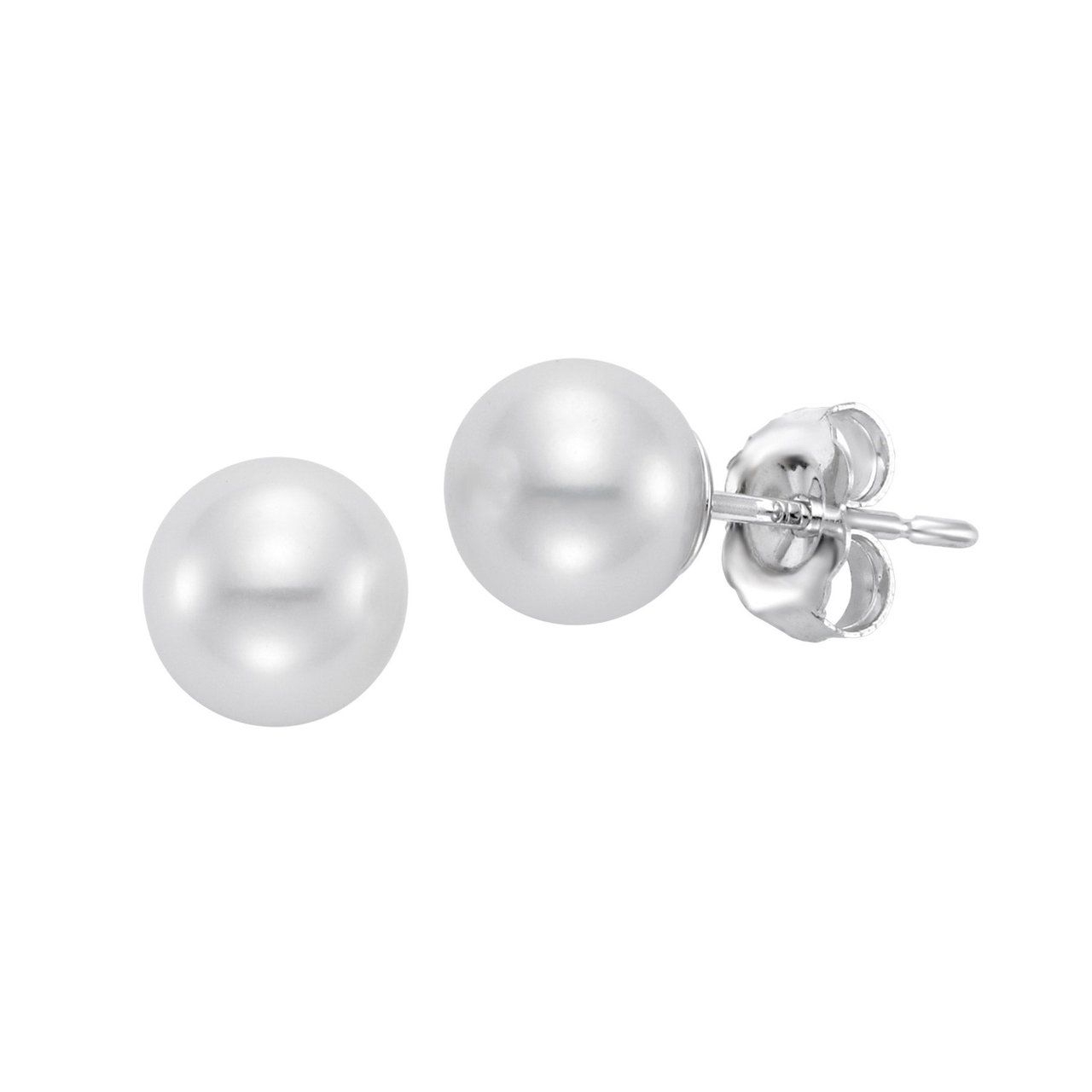14kt Gold 7-7.5mm Freshwater Cultured Pearl Stud Earrings - Image 1