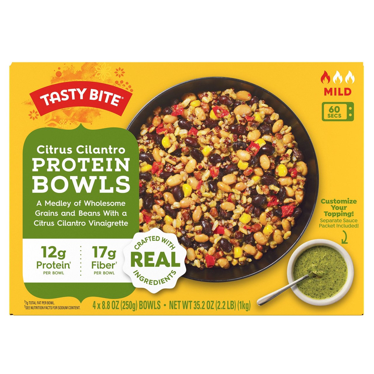 Tasty Bite Protein Bowls, 4 Pack of 8.8 Ounce Bowls - Image 1