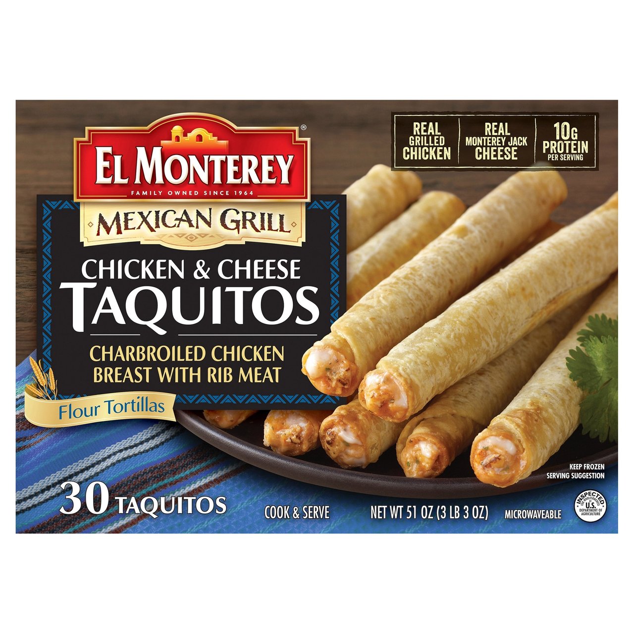 El Monterey Chicken Taquitos 30 ct (3.19 lbs)