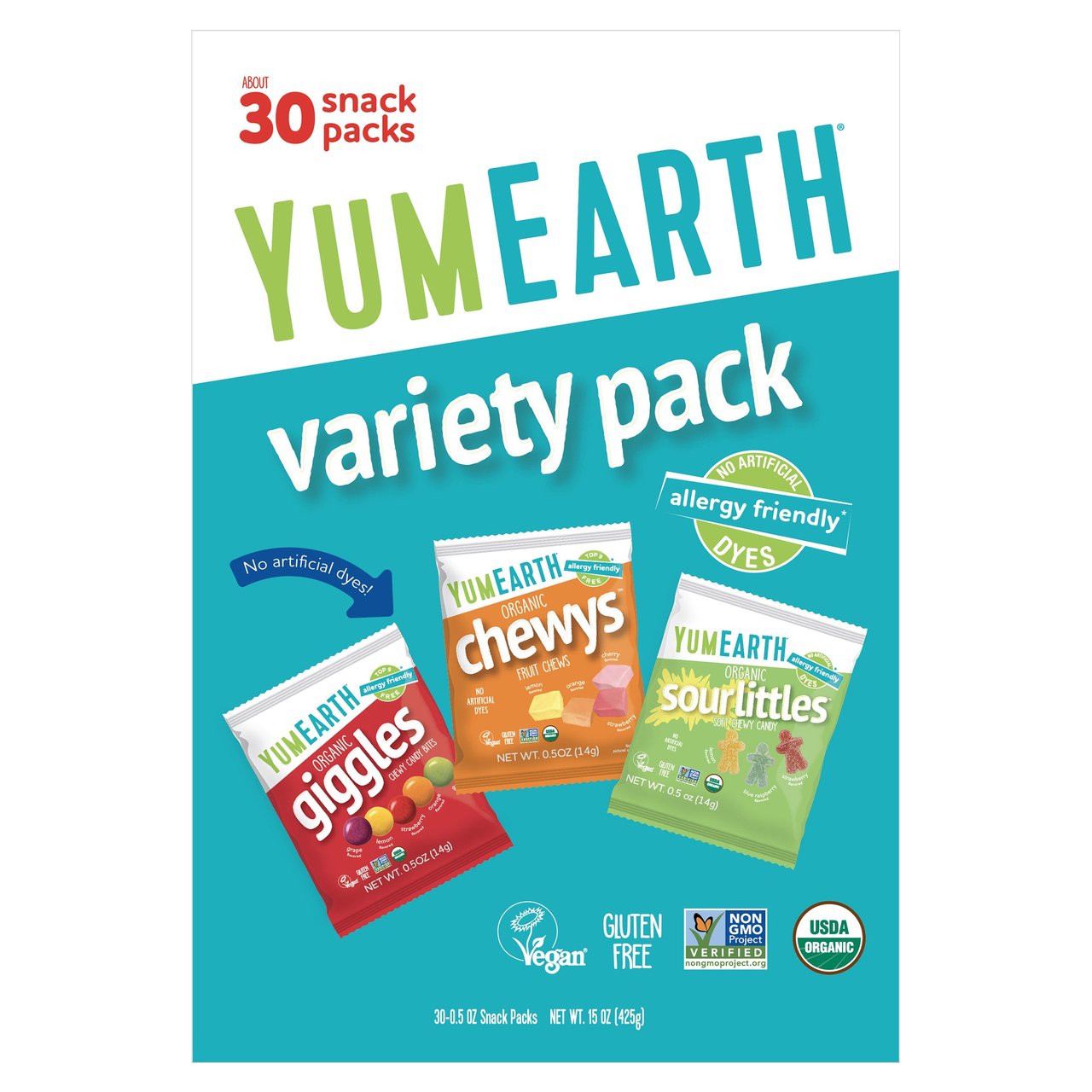 YumEarth Organic Giggles Chewy Candy, 15 oz - Image 1