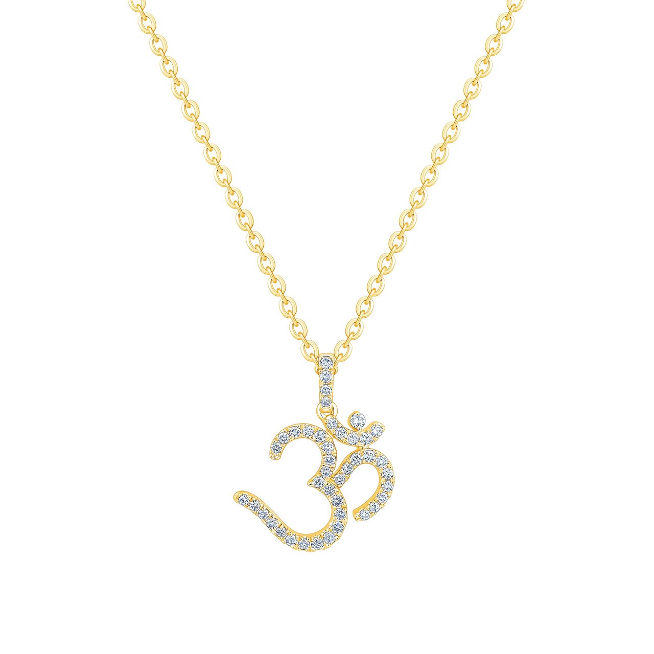 14kt Yellow Gold VS2 I 0.25 ctw Round Diamond Om Necklace - Image 1