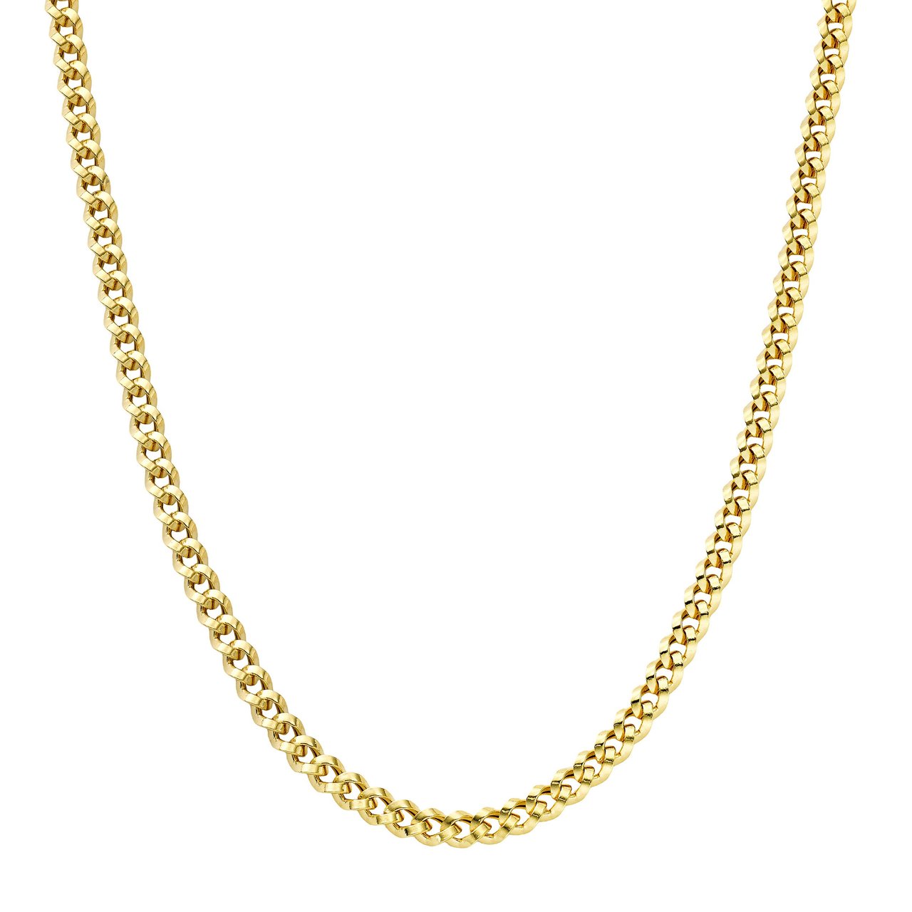 14KT Yellow Gold 18" Triple Curb Necklace Made in Italy - Image 1