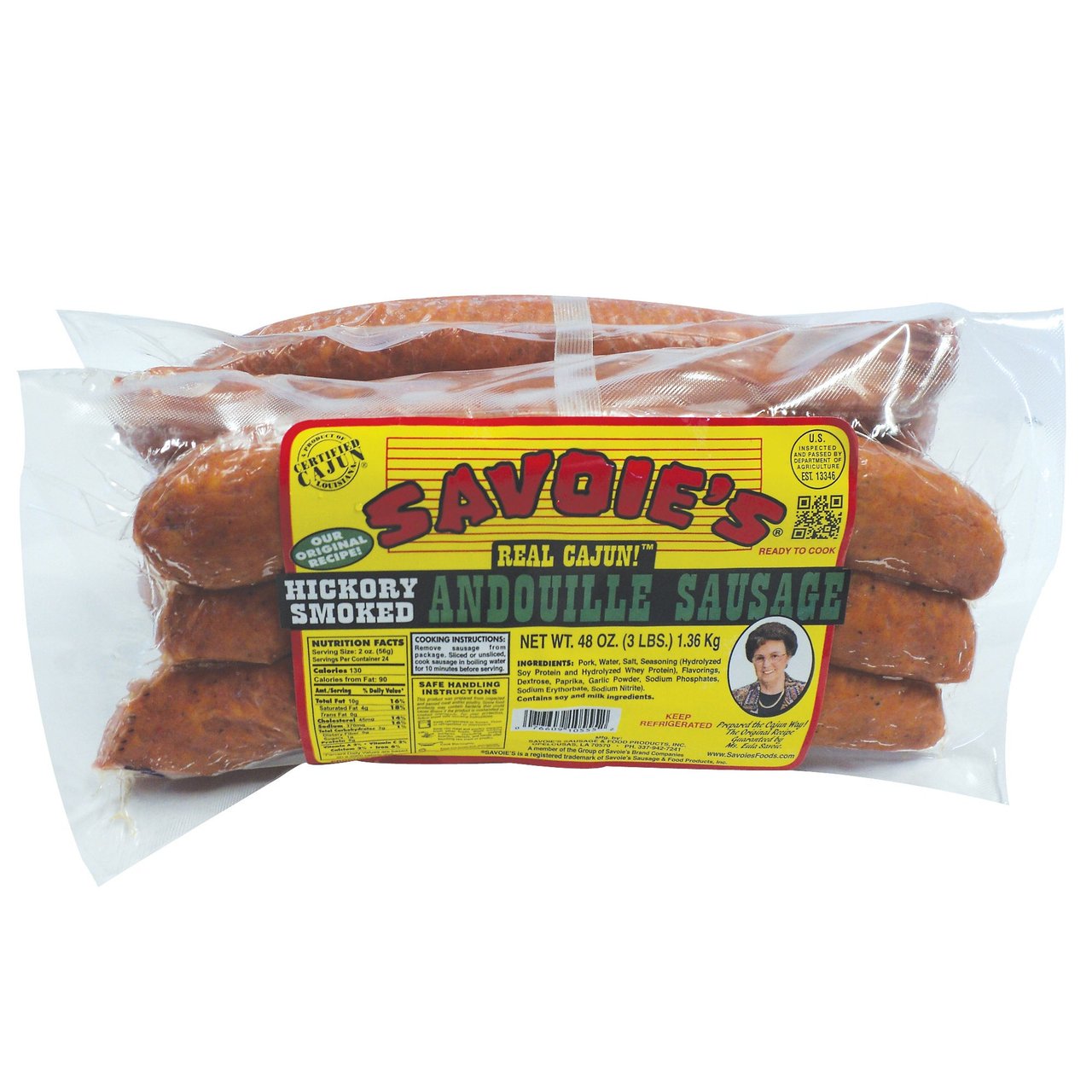 Savoie's Smoked Andouille Sausage 3 Lb - Image 1