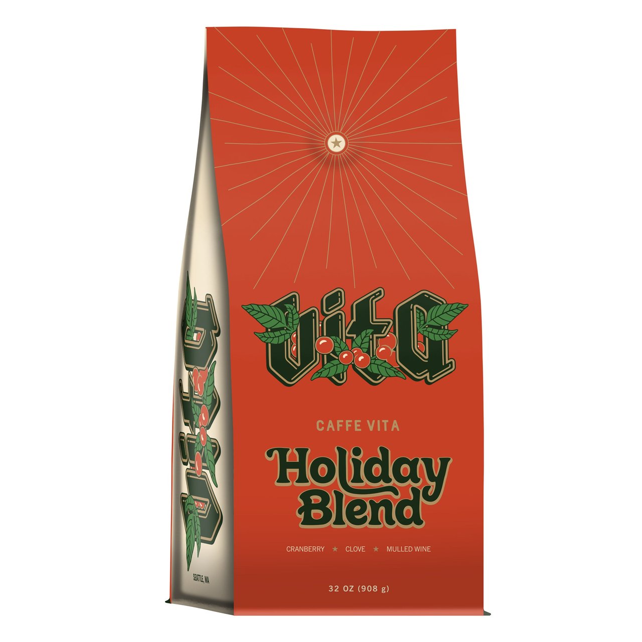 Caffe Vita Coffee Holiday Blend, 2 lbs Whole Bean - Image 1