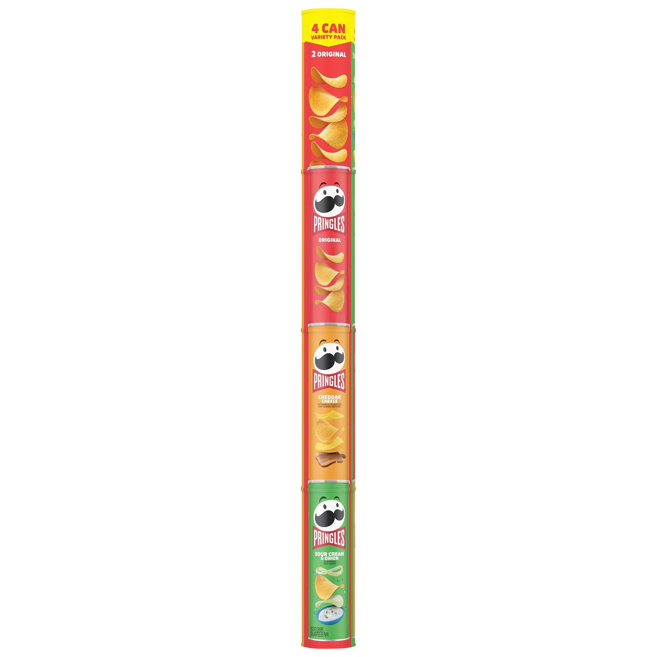 Pringles XXL Tube 4 CT Original, Cheddar & Sour Cream - Image 1