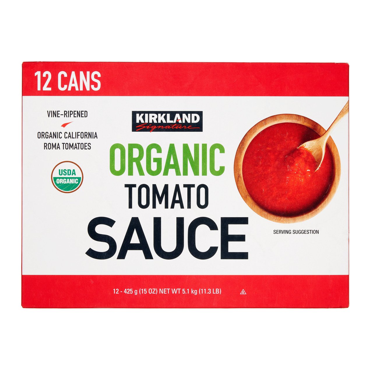 Kirkland Signature Organic Tomato Sauce, 15 oz, 12-Count - Image 1