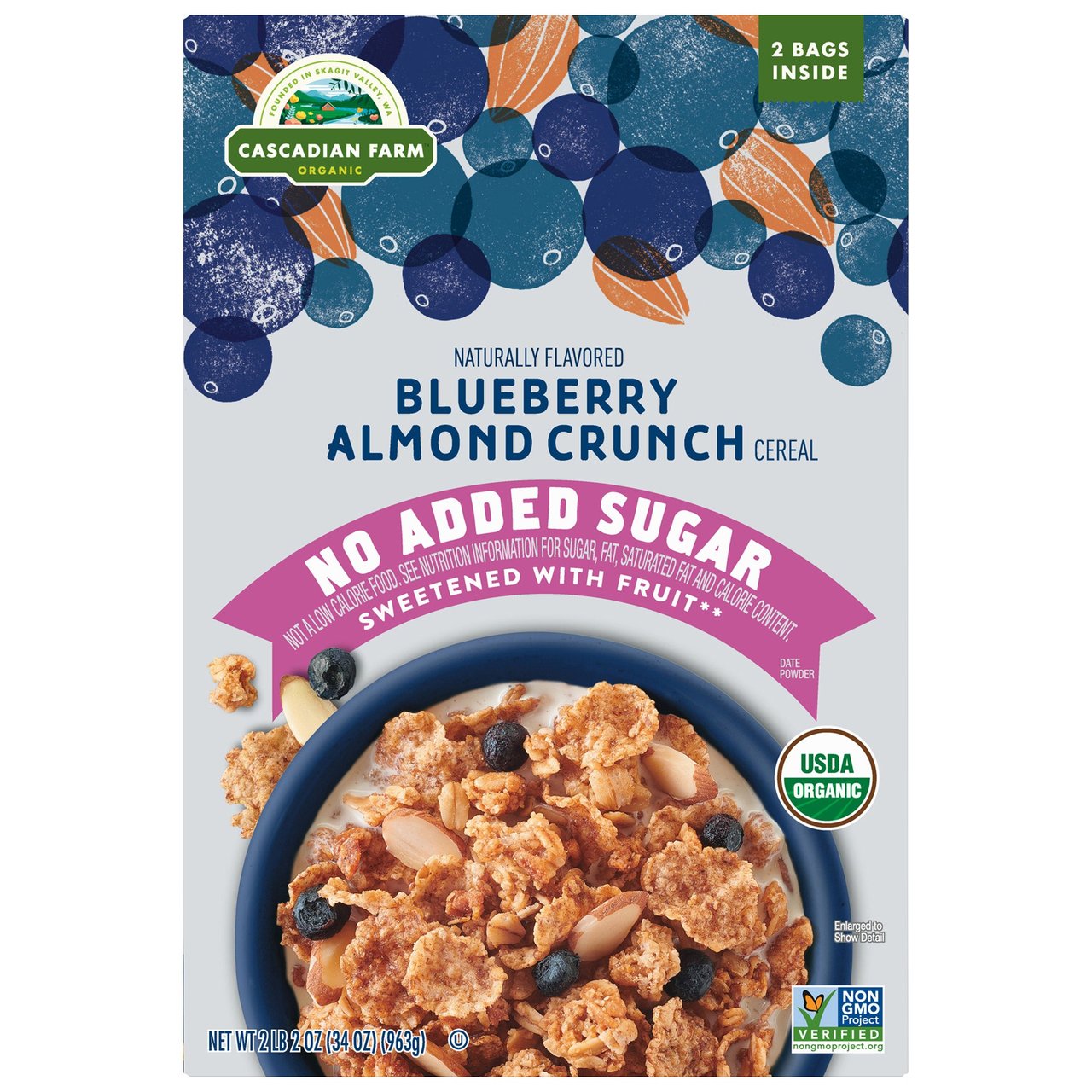 Cascadian Farm Organic Blueberry Almond Crunch Cereal 34 oz
