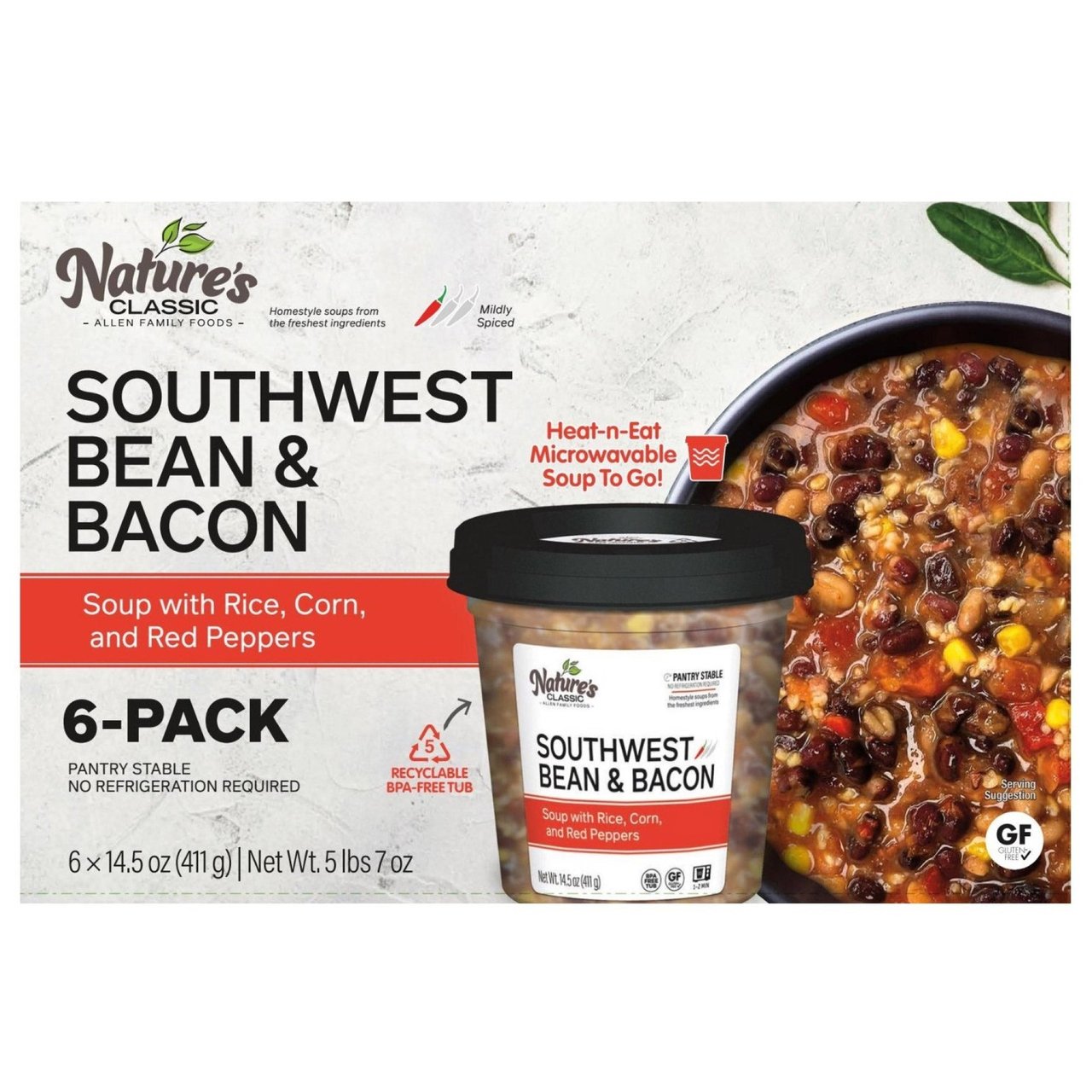 Nature's Classic Southwest Bean & Bacon Soup 6 Pack 14.5 oz Each - Image 1