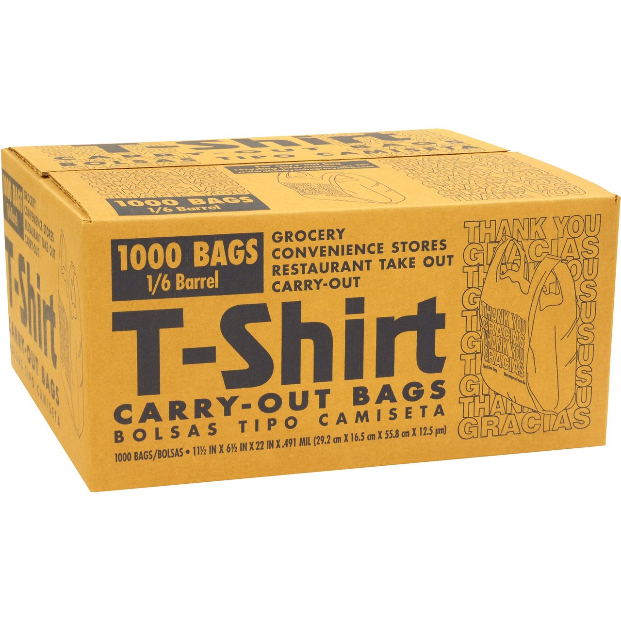 Poly America T-Shirt Carry Out Bags Plastic 1000 CT - Image 1