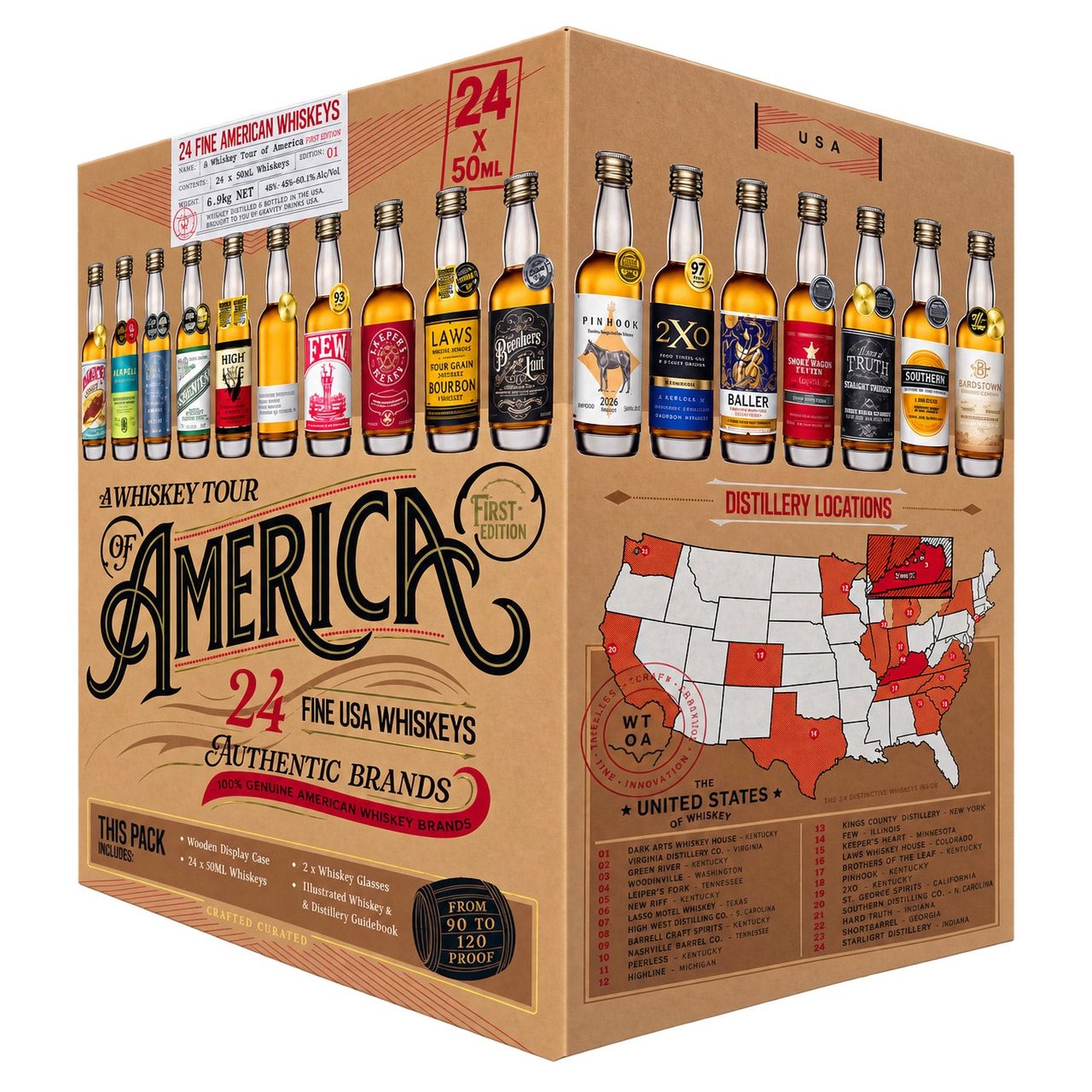 A Whiskey Tour of America First Edition, 24 x 50 mL - Image 1