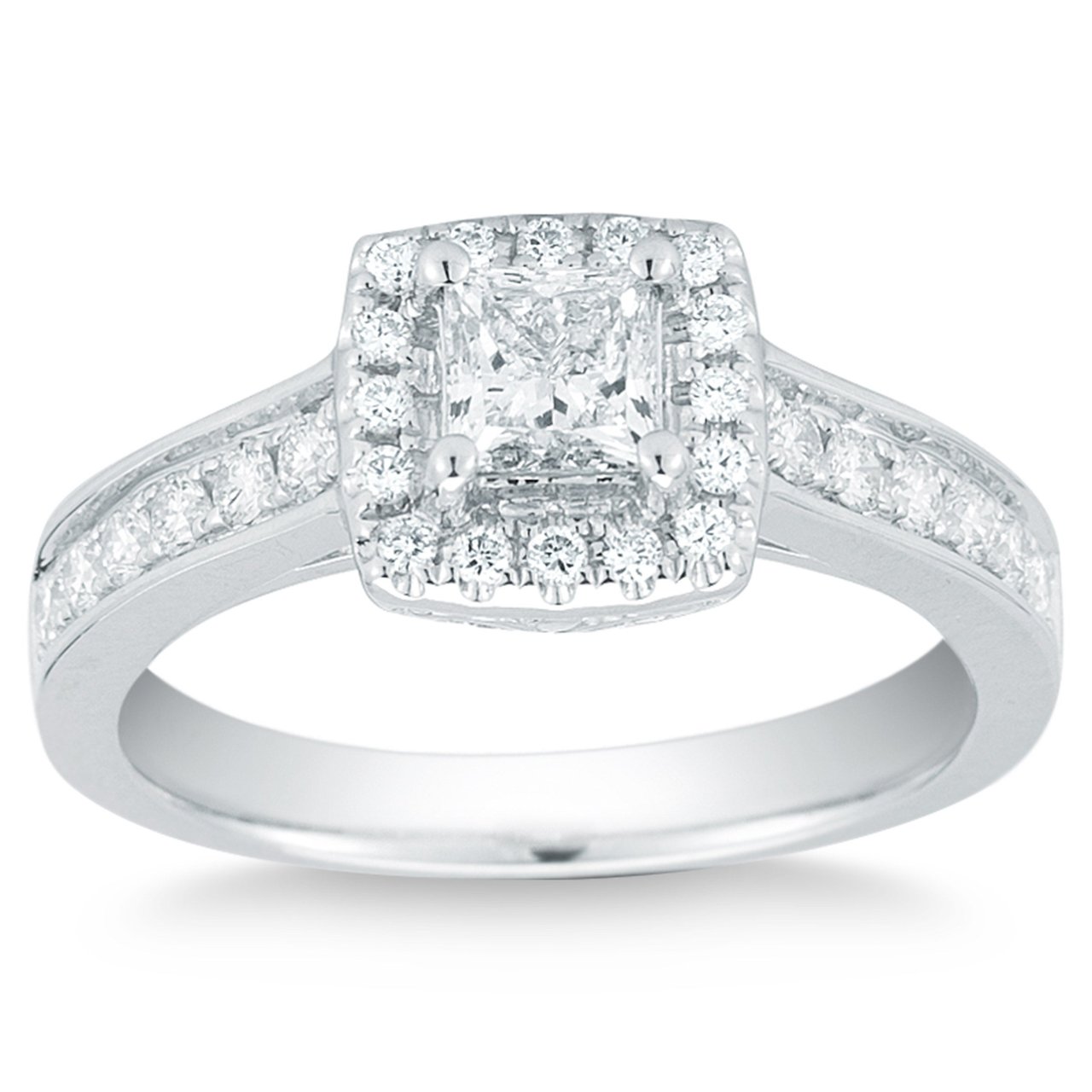 14kt White Gold VS2 I 0.90 CTW Princess Cut Diamond Ring (0.50 CTR) - Image 1