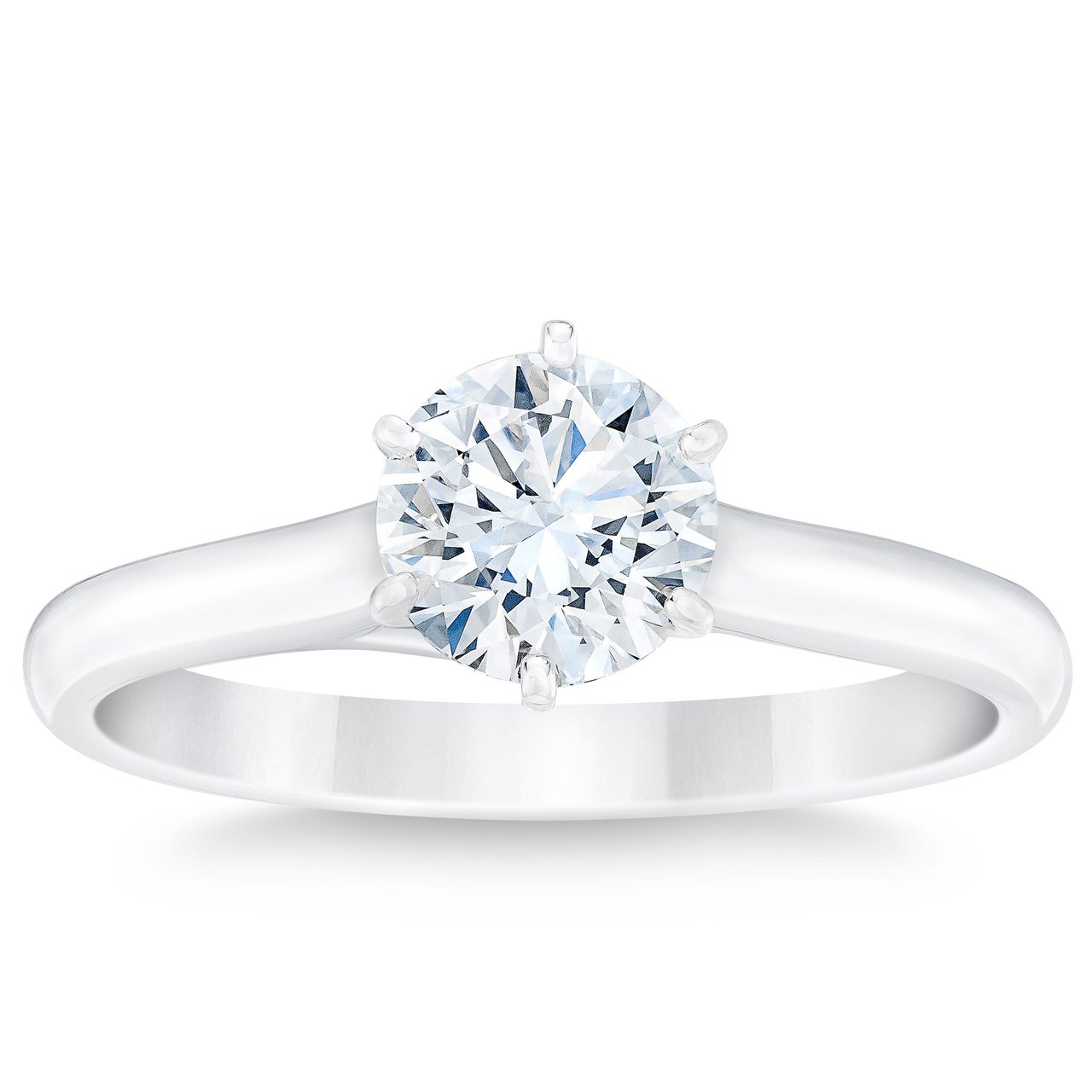 1.07 ct Round Brilliant Platinum Solitaire Ring - IF Clarity, H Color Diamond - Image 1