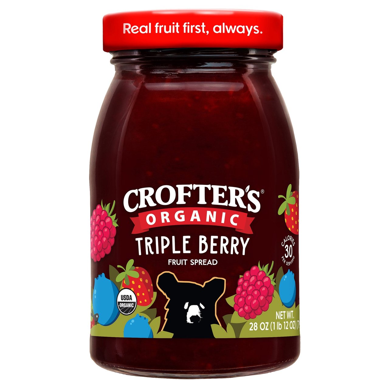 Crofter's Organic Triple Berry Spread, 28 Ounce Jar - Image 1