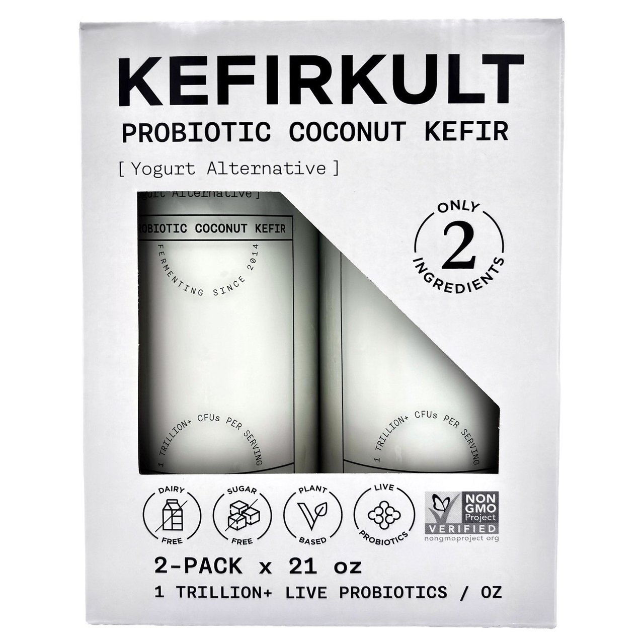 KEFIRKULT Probiotic Coconut Kefir, 2 x 630 mL - Image 1