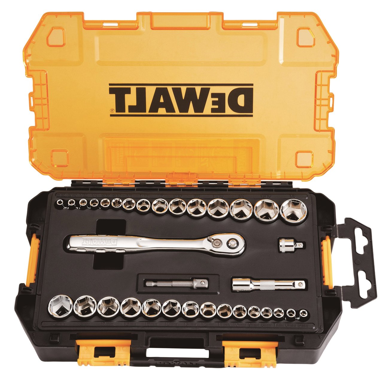 DEWALT 1/4" and 3/8" 34 PC Drive Socket Set - Image 1