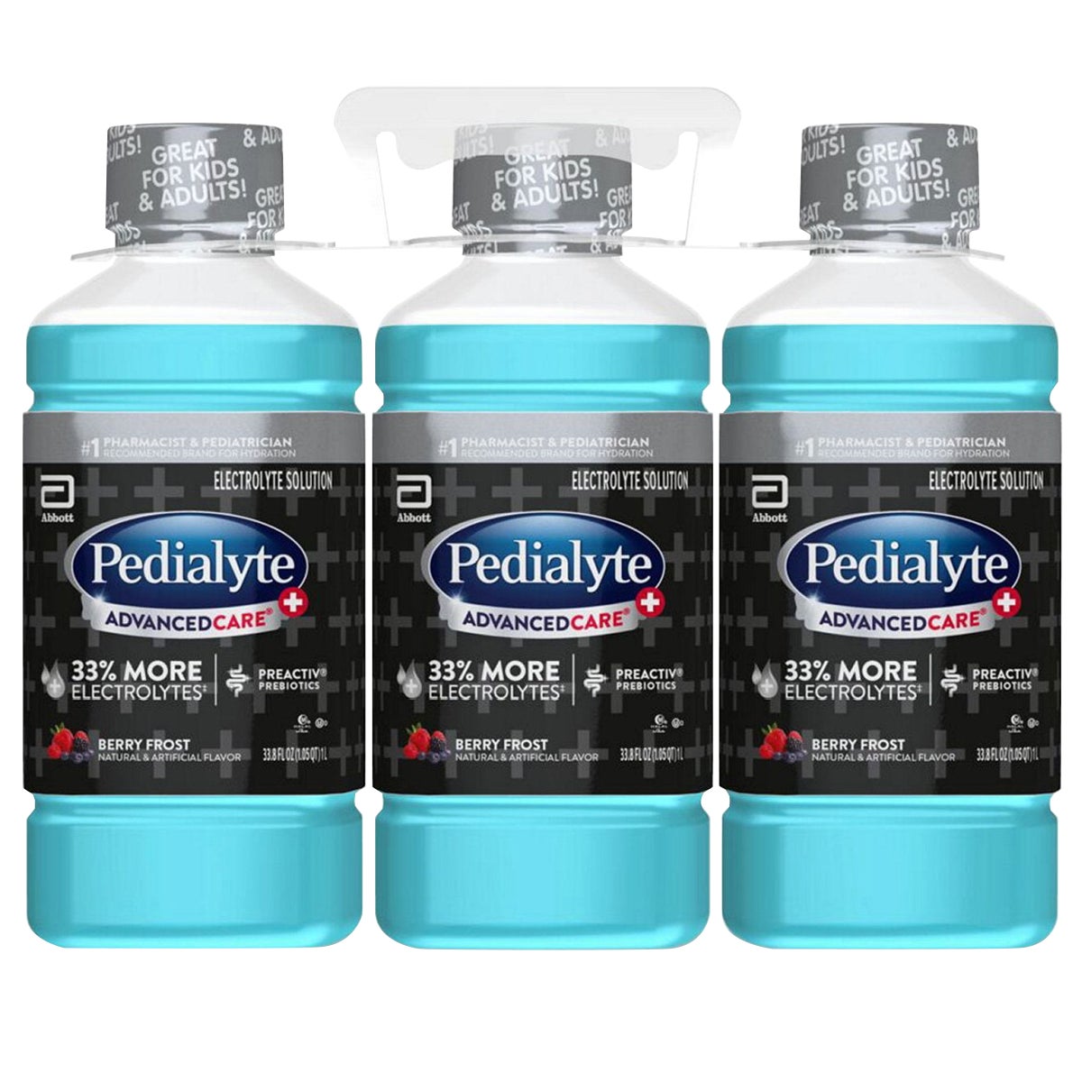 Pedialyte AdvancedCare Plus Electrolyte Solution, Berry Frost, 3 x 33.8 fl oz - Image 1