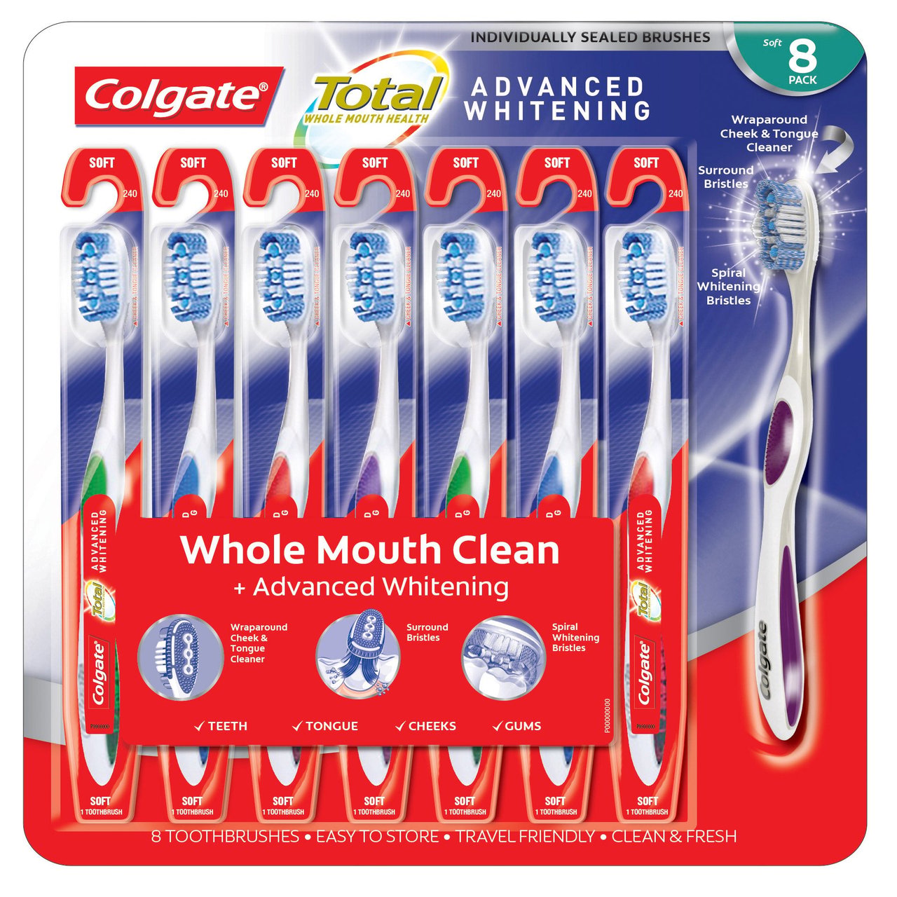 Colgate Total Advanced Whitening Toothbrush 8 Count