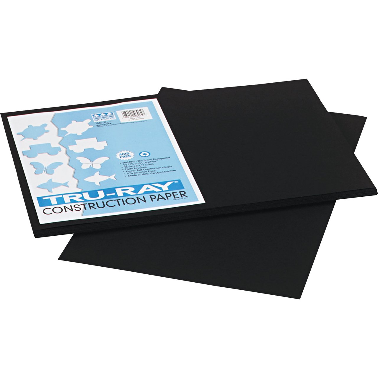 Pacon Tru-Ray 12x18 Construction Paper 50 Sheets PAC103061 Black
