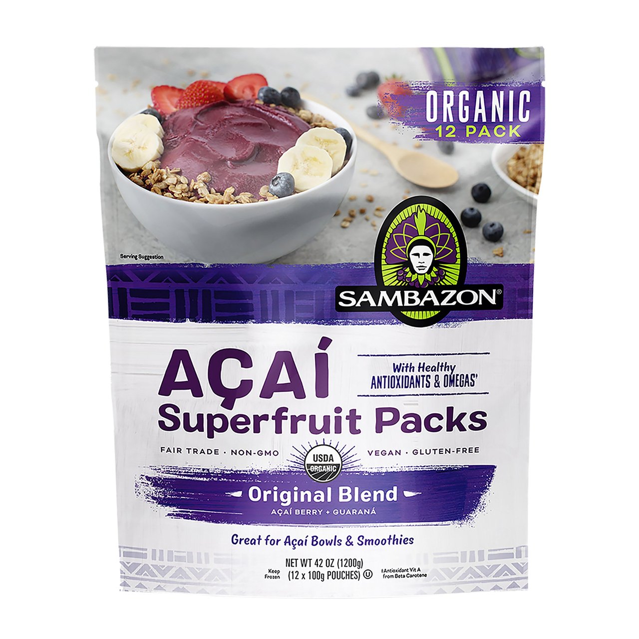 Sambazon Organic Acai Smoothie Pack 12 CT 42 OZ