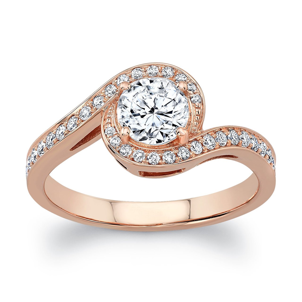 18kt Rose Gold VS2 I 1.05 ctw Round Diamond Ring (0.70ct Center) - Image 1