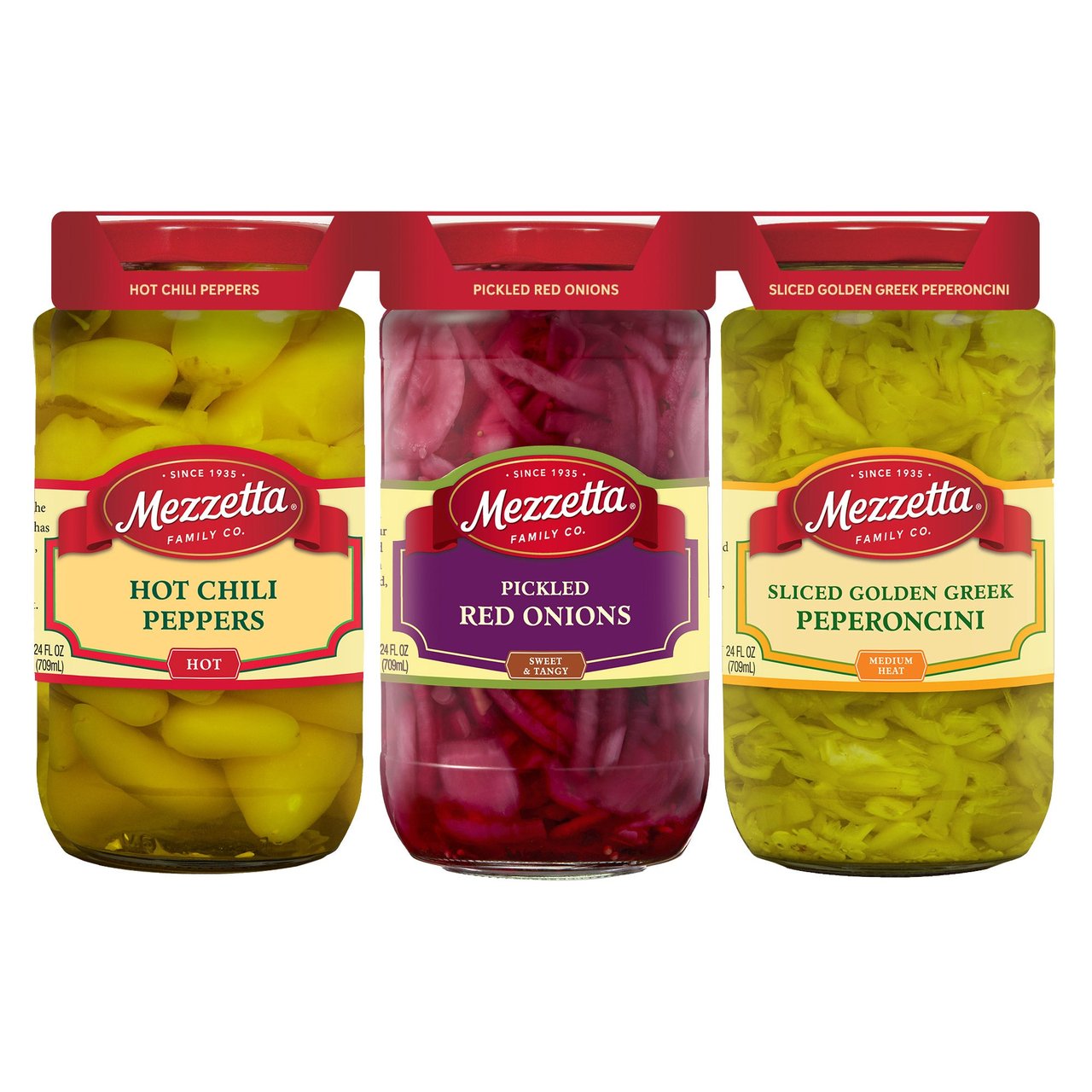 Mezzetta Variety Pack Pickled Condiments, 3 x 24 oz - Image 1
