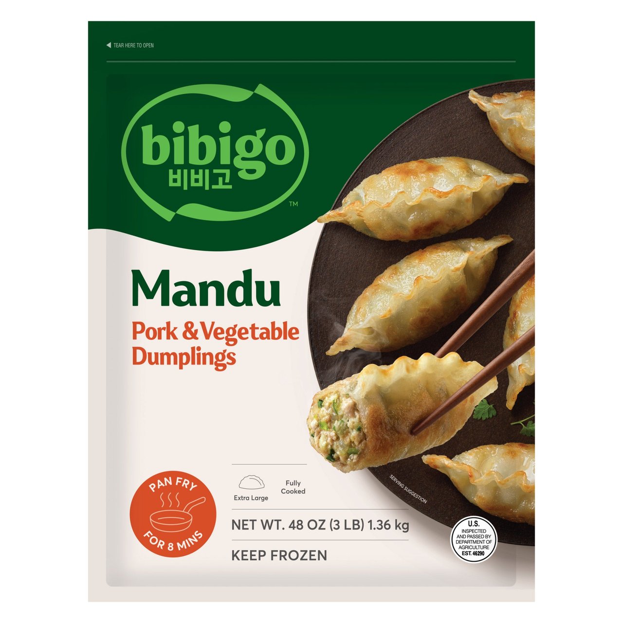 Bibigo Pork and Vegetable Mandu 48 Ounces - Image 1