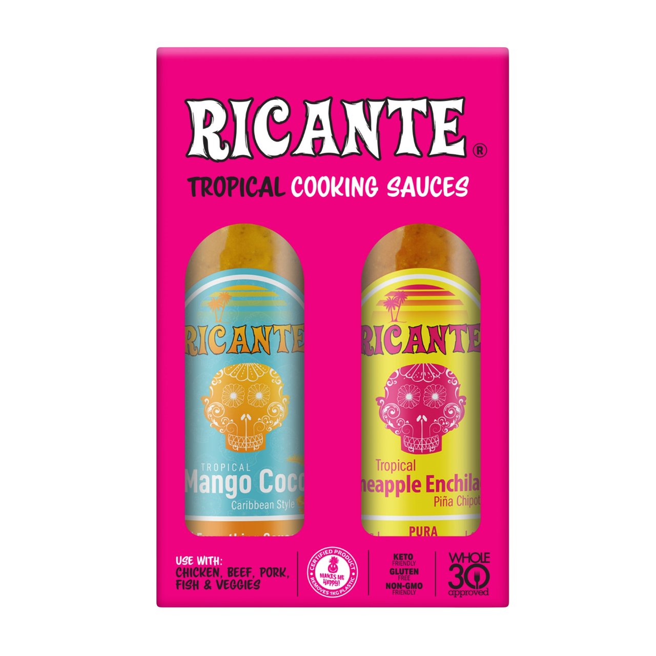 Ricante Tropical Mango Coco & Pineapple Enchilada Cooking Sauces, 2 x 12 oz - Image 1