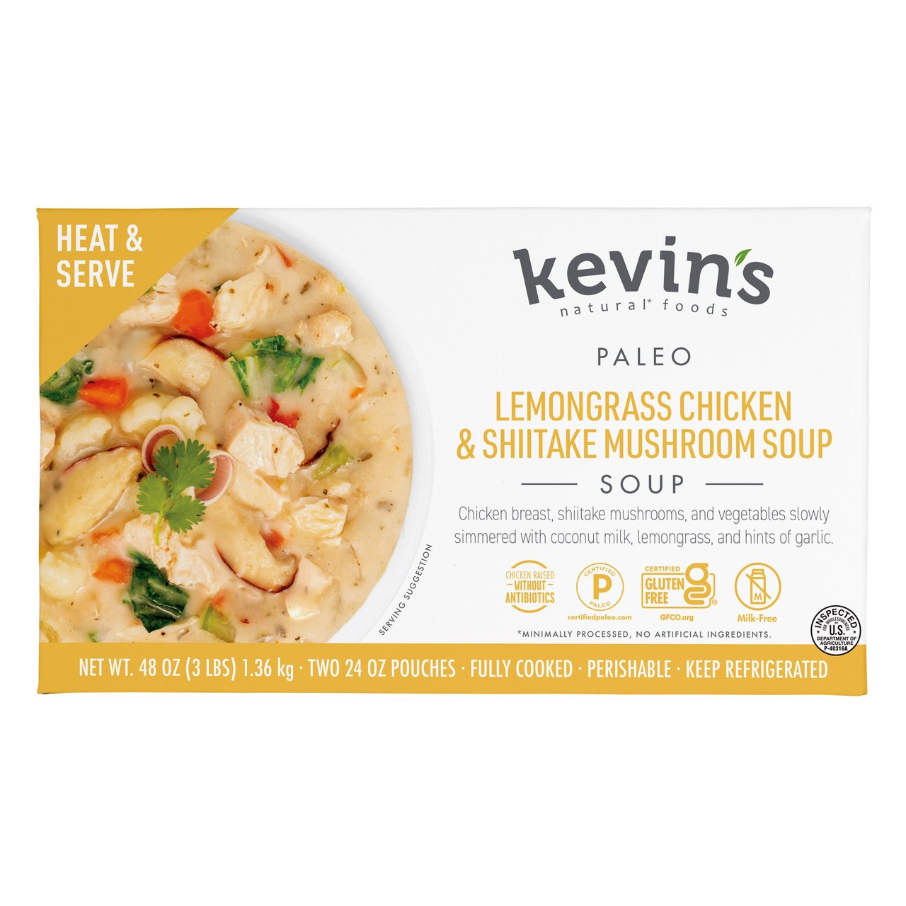Kevin's Lemongrass Chicken & Shiitake Mushroom Soup, 2 × 24 oz - Image 1