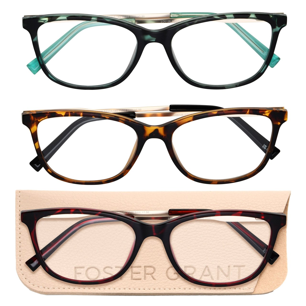 Design Optics by Foster Grant Upsweep Reading Glasses, 3-Pack - Image 1