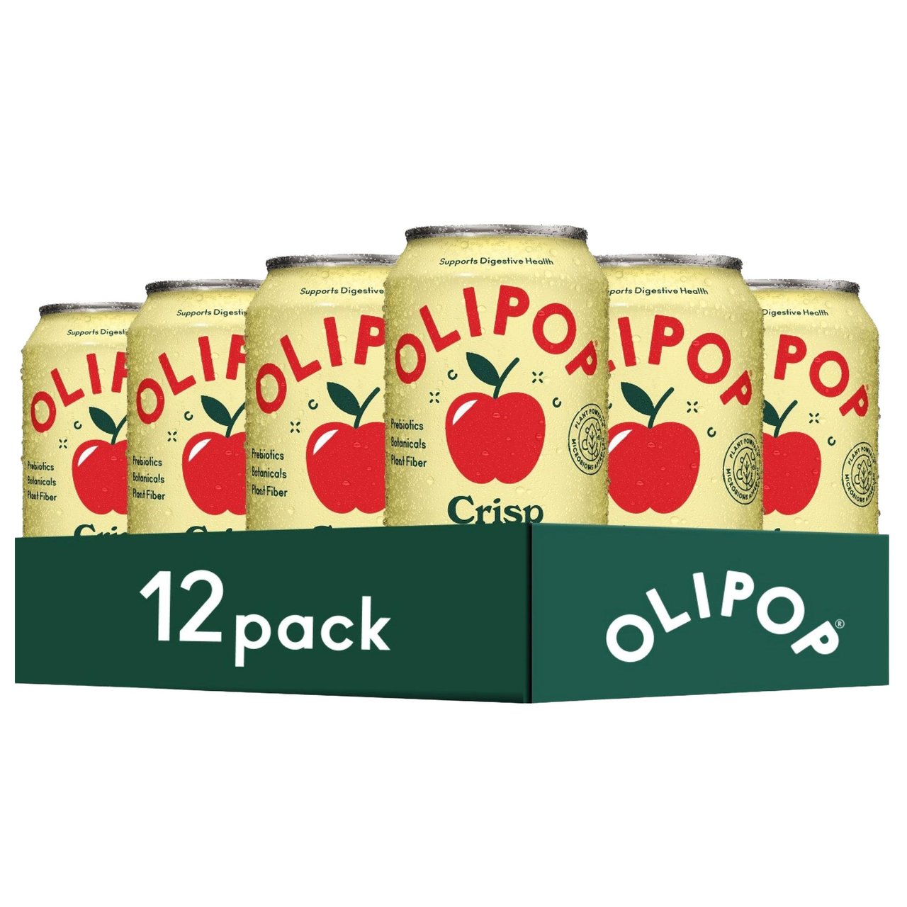 OLIPOP Crisp Apple Prebiotic Soda, 12 CT / 12 oz - Image 1