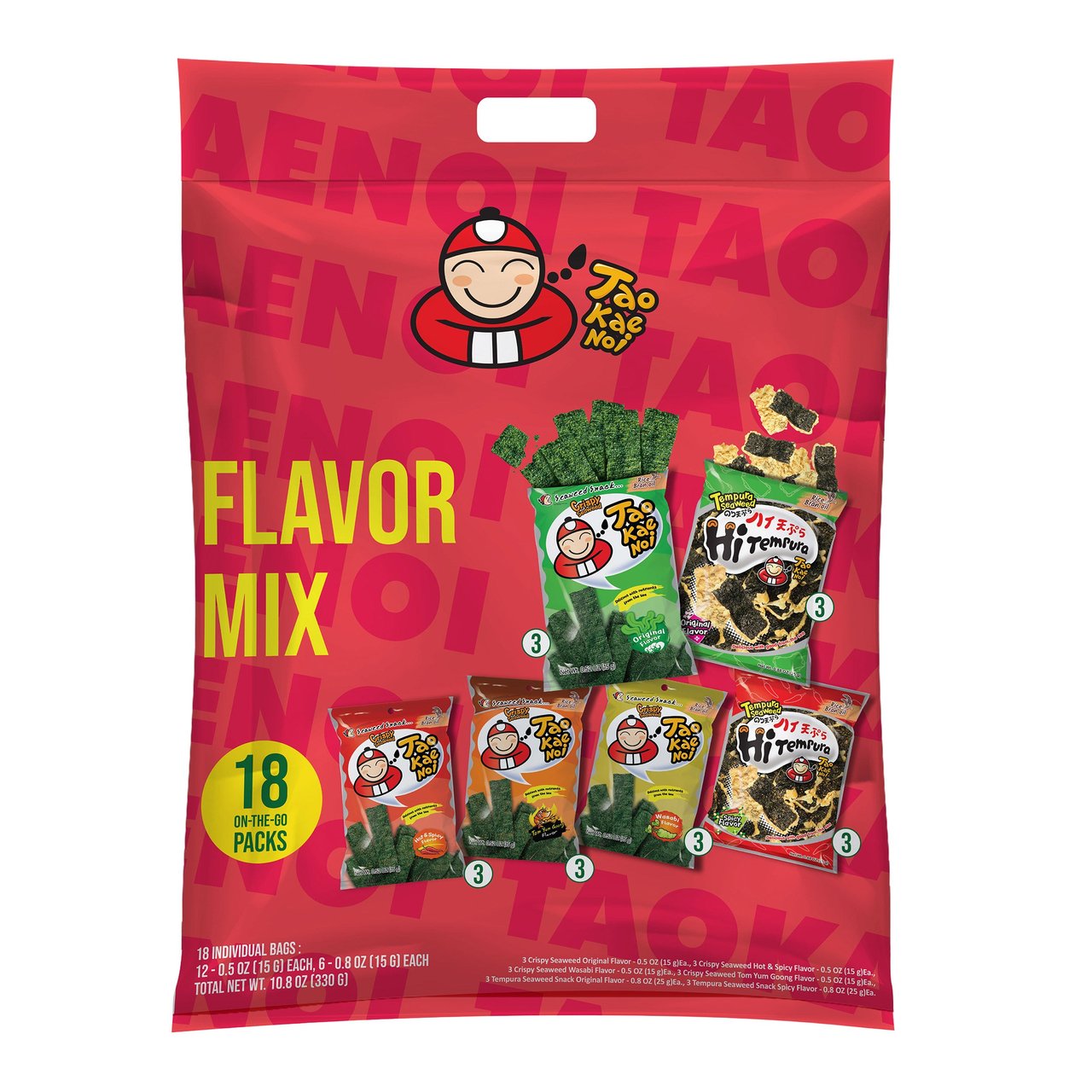 Tao Kae Noi Seaweed Snack Variety 18 CT (0.72 lbs) - Image 1