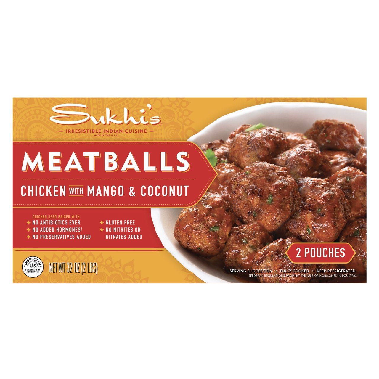 Sukhi's ABF Chicken Meatballs with Mango and Coconut, 32 oz - Image 1